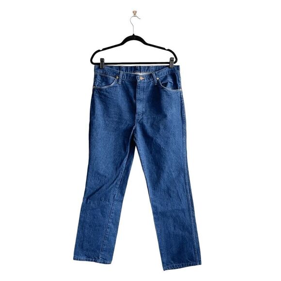 Wrangler Mens Denim Medium Wash Straight Jeans Blue 36x32 - Picture 2 of 9